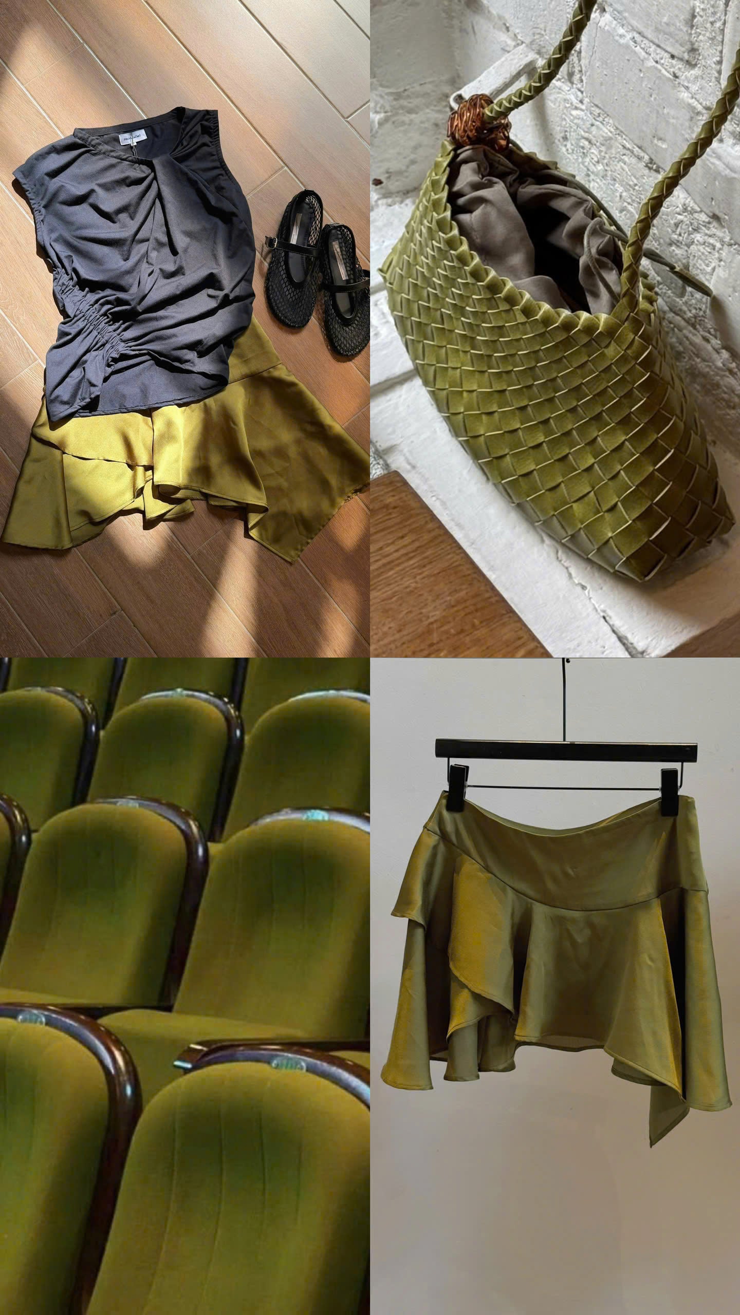 ĐU ĐƯA SKIRT - SATIN - LIME GREEN
