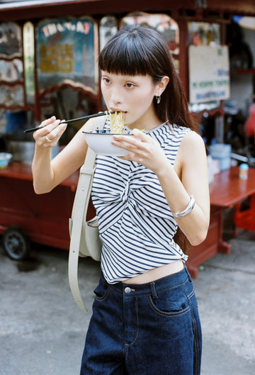 XAO XUYẾN TOP - WHITE (NAVY STRIPE)